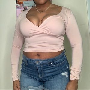 PRE CROSSED SALMON CROP TOP